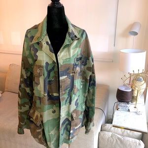 Oversized Camouflage Military Style Jacket M/L